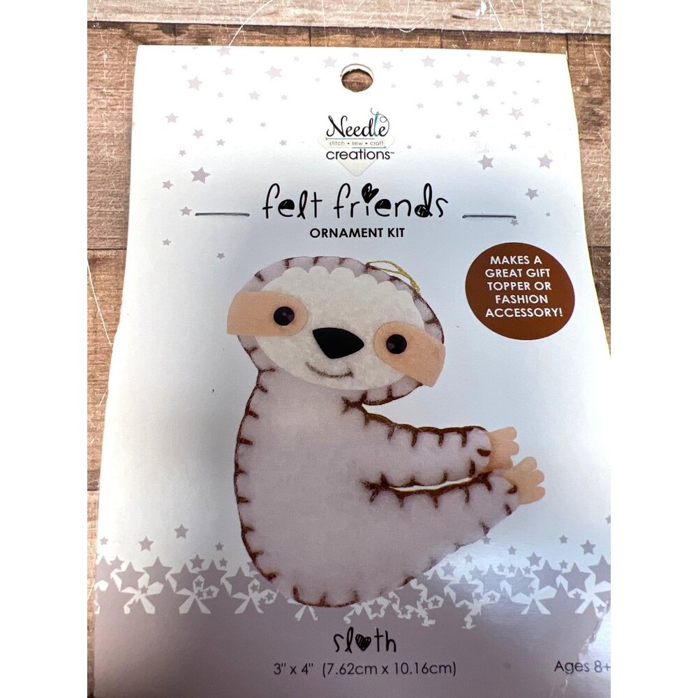 Needle Creations Felt Friends Sloth Ornament Kit Craft DIY Ages 8+